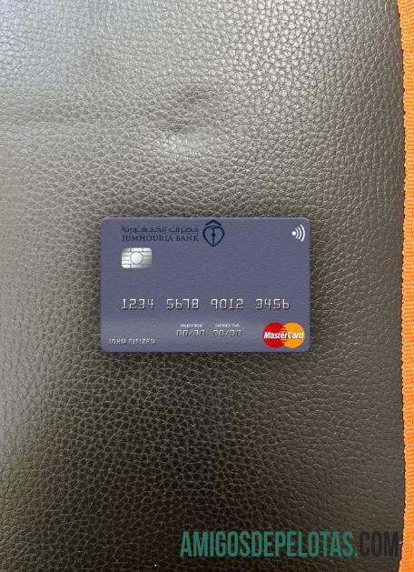 Líbia Jumhouria Bank Mastercard Photolook Front exemplo real